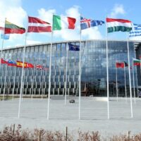 | Flags of members of North Atlantic Treaty Organization NATO wave outside of the NATO Headquarters in Brussels Belgium on 14 March 2019 Dursun AydemirAnadolu Agency | MR Online
