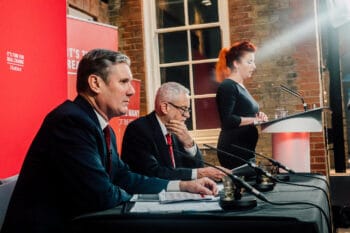 | Keir Starmer at left in December 2019 with Jeremy Corbyn Jeremy Corbyn Flickr | MR Online