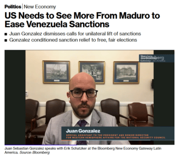“The unilateral lifting of sanctions on Venezuela is not going to improve the lives of Venezuelans,” a senior White House advisor absurdly claimed to Bloomberg (5/19/22).