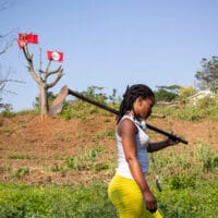 | Sbongile Tabhethe works in the food garden at eKhenana land occupation in Cato Manor Durban 9 June 2020 Credit New Frame Mlungisi Mbele | MR Online
