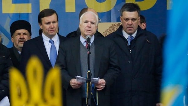 | Senators Chris Murphy and John McCain in Kiev Ukraine on December 15 2013 with Oleh Tyahnybok leader of the neoNazi Svoboda Party | MR Online