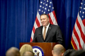 | Then US Secretary of State Mike Pompeo addresses reporters in New York City in May 2018 State Department | MR Online