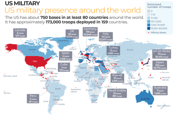 U.S. military bases around the world. (Photo: Al Jazeera)