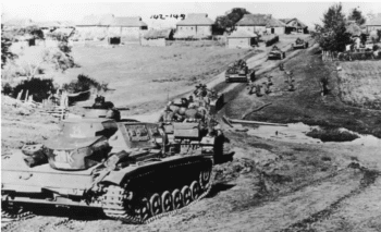 | German tanks advancing toward a Soviet village during Operation Barbarossa Source coffeeordiecom | MR Online