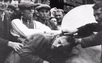 | Scene from 1941 pogrom in Lviv where Jews were humiliated in the streets and massacred Source timesofisraelcom | MR Online