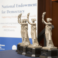 | NED Democracy Award a smallscale replica of the Goddess of Democracy that was constructed in Tiananmen Square in Beijing China during the student movement for freedom and democracy in 1989 Source nedorg | MR Online