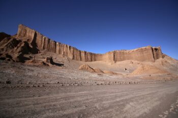 Sandstone mountain formation in the San Pedro de Atacama desert.