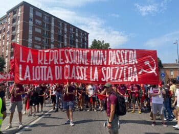 Banner of the Front of Communist Youth (FGC) in Piacenza rally.