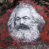 "Karl Marx, painted portrait," by thierry ehrmann. Source: Wikimedia.