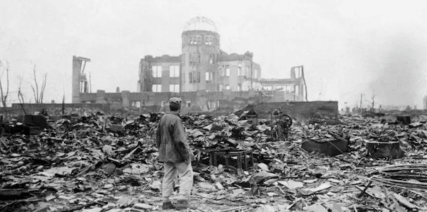 | Man stands amid ruins of Hiroshima Source timecom | MR Online