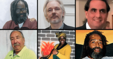 | Just a few of the political prisoners in the United States from top left to bottom right Mumia Abu Jamal Julian Assange Alex Saab Leonard Peltier Joy Powell Veronza Bowers | MR Online