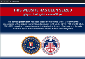 The U.S. Justice Department seized Iran’s domain name presstv.com.