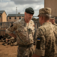 UK Chief of the General Staff Gen. Patrick Sanders visited Ukrainian soldiers training in the UK, July 2022