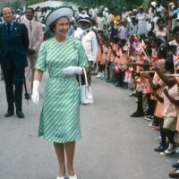 Queen Elizabeth II in Barbados on November 1, 1977. (Photo by Anwar Hussein/Getty Images/Black Agenda Report)