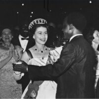 Elizabeth II dancing with Nkrumah, 1961
