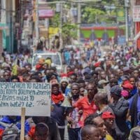 Since August 22, tens of thousands of Haitians have been taking to the streets across the country demanding the resignation of de-facto Prime Minister and acting President Ariel Henry. (Photo: Madame Boukman/Twitter)