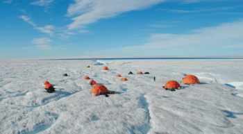 Author Alun Hubbard’s science camp in the melt zone of the Greenland ice sheet. Alun Hubbard