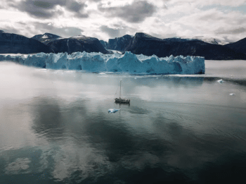 A large tabular iceberg that calved off Store Glacier within Uummannaq Fjord. Alun Hubbard