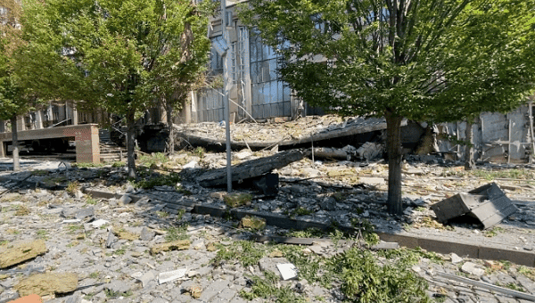 | Destruction caused by Ukrainian shelling in Donetsk Sept 5 2022 | Photo teleSUR | MR Online