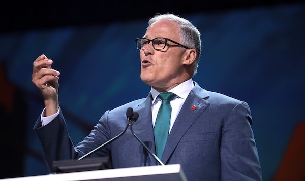 | Governor Jay Inslee speaking with attendees at the 2019 California Democratic Party State Convention at the George R Moscone Convention Center in San Francisco California | MR Online