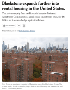 | The New York Times 21622 presents investments in rental housing as a key way to offset the pressure of inflationbecause landlords have been raising rents at two to three times the rate of inflation | MR Online