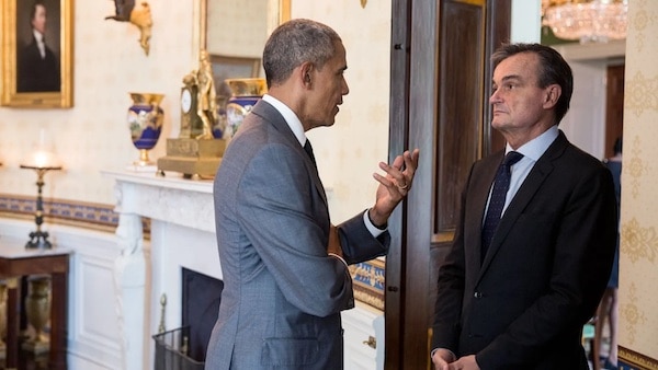 MR Online | Frances Ambassador to the US Gérard Araud with President Barack Obama in the White House in 2016 | MR Online