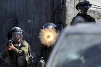 | Israeli soldiers during clashes with Palestinian demonstrators in the village of Kfar Qaddum in the occupied West Bank near the Jewish settlement of Kedumi on 30 September 2022 AFP | MR Online