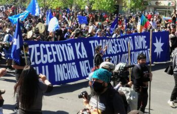 | Mapuche protest in Chile using signs in their language defending their right to cultural independence and land recovery credit photo Pressenza International News Agency httpswwwpressenzacom | MR Online