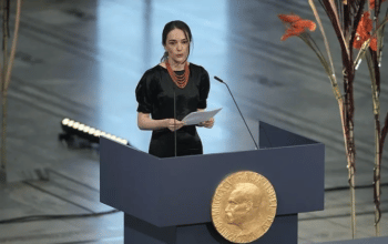 | Oleksandra Matviichuk delivering Nobel Peace Prize address in Oslo Norway on December 10 2022 Source arkansasonlinecom | MR Online