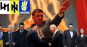 | Collage of Neo fascist leader Oleh Tyahnybok meeting with McCain Biden and Nuland Facebook image by Red White and You of clip from film Ukraine on Fire | MR Online