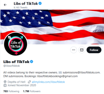| Libs of TikTok one of the preeminent homophobic and transphobic spaces on Twitter Slate 42722 has been permanently kicked off of TikTok | MR Online