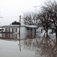 Residents of Meridian, California, have been forced to abandon their homes due to the high flood waters that have entered the small town. This mobile home and many others like it have fallen victum to the rising waters of the Sacramento River