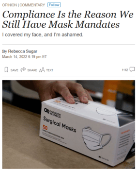 | In the month that the Wall Street Journal 31422 bemoaned the fact that there were still places where you had to wear masks in public 32000 people in the US died from Covid | MR Online