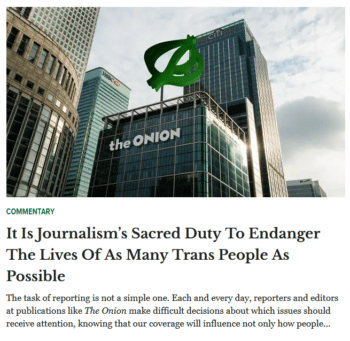 | The New York Times got some collegial support from the Onion 21723 Good journalism is aboutasking the tough questions and ignoring the answers you dont like then offering misleading evidence in service of preordained editorial conclusions | MR Online