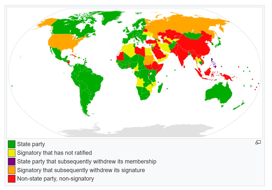 Signatories of the Rome Statute that established the International Criminal Court