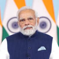 India’s authoritarian far-right Prime Minister Narendra Modi speaking at the US government’s 2023 “Summit for Democracy”