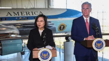 | Tsai Ing wen with House Speaker Kevin McCarthy R CA during visit to the US earlier this year Source ketkcom | MR Online