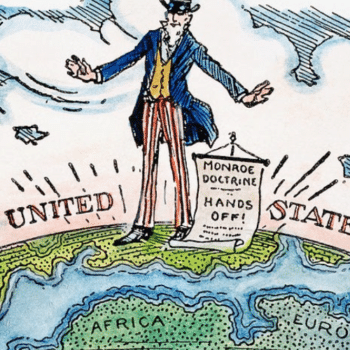 An early twentieth century US cartoon on the Monroe Doctrine