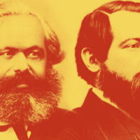 Photo: Modified from a public domain image that mixes a photo of Karl Marx with a photo of Friedrich Karl Wunder and of Friedrich Engels by George Lester.