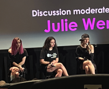 Members of Pussy Riot speak at forum at Tulsas Circle Cinema on May 7 From left to right Diana Burkot Olga Borisova Maria Alyokhina Source Photo Courtesy of Jeremy Kuzmarov