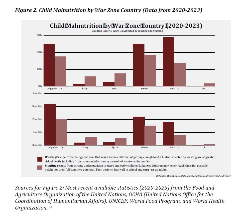 Figure 2 Child Malnutrition by War Zone Country Data from 2020 2023