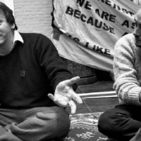 David Graeber speaks at a University of Amsterdam occupation, 2015. Photo credit: Guido van Nispen