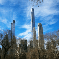 The luxury, residential skyscraper buildings of "Billionaire's Row" in Manhattan are visible from Central Park in New York City, Feb. 20, 2022. [AP Photo/Ted Shaffrey]