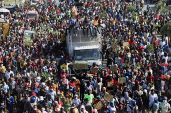 Haitians protest along the streets against their countrys unstable economic political and social situation in Port au Prince Haiti February 17 2022 REUTERSRalph Tedy Erol