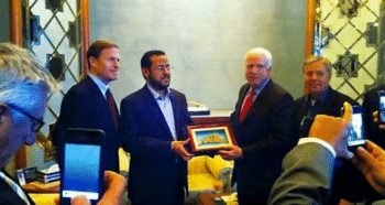 | US Senators John McCain and Lindsey Graham with Libyan Islamic Fighting Group leader Abdelhakim Belhaj during NATOs regime change war on Libya To Belhajs left is the slain US ambassador to Libya Christopher Stevens | MR Online