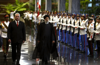 Washingtons worst nightmare Cuban President Díaz Canel and Iranian leader Ebrahim Raisi during the latters state visit to Cuba in June 2023 Source uknewsyahoocom