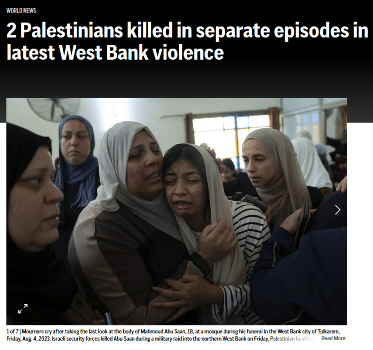 | Who killed the two Palestinians AP 8423 structured its headline to conceal that information | MR Online