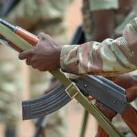 A Beninese soldier racks his weapon during a joint U.S.-Benin live fire exercise in preparation for SHARED ACCORD 2009's final field training event. SHARED ACCORD is a scheduled, combined U.S.-Benin exercise designed to improve interoperability and mutual understanding of each nation’s military tactics, techniques and procedures. Humanitarian and civil affairs events run concurrent with the military training. The exercise is scheduled to conclude June 25. VIRIN: 090616-M-3107S-0401