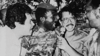 Burkina Fasos President Thomas Sankara with Nicaraguas President Daniel Ortega