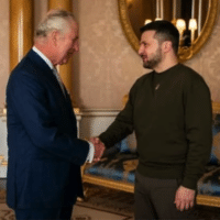 Ukrainian President Volodymyr Zelensky with King Charles III. [Source: news.abplive.com]